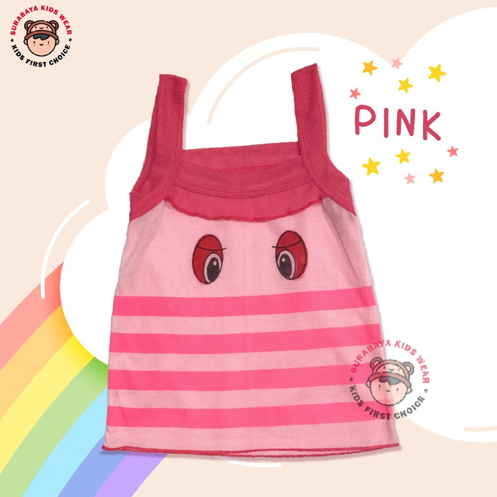 Tanktop / Singlet Anak Perempuan Motif Mata dan Lol