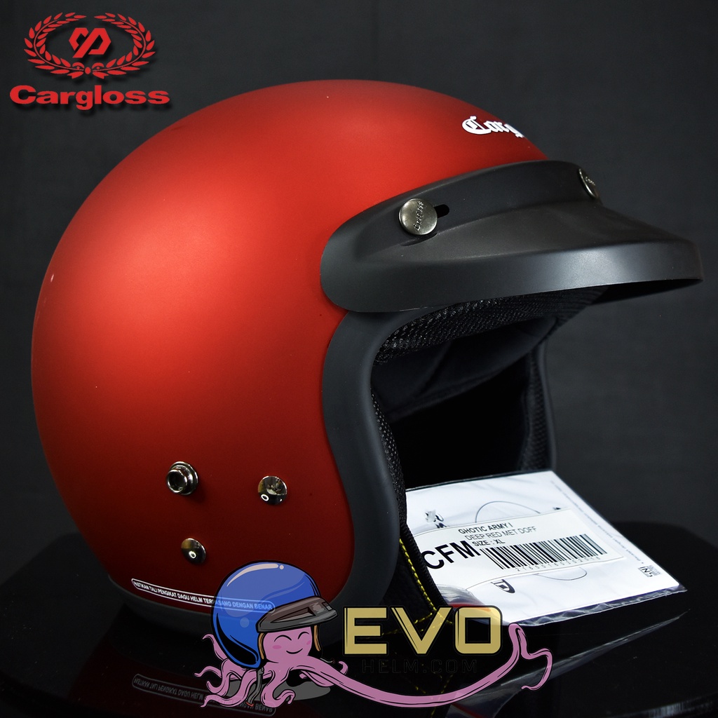 HELM CARGLOSS CFM &quot;ORI&quot; - RED (DOFF / METALIC / FIRE RED)