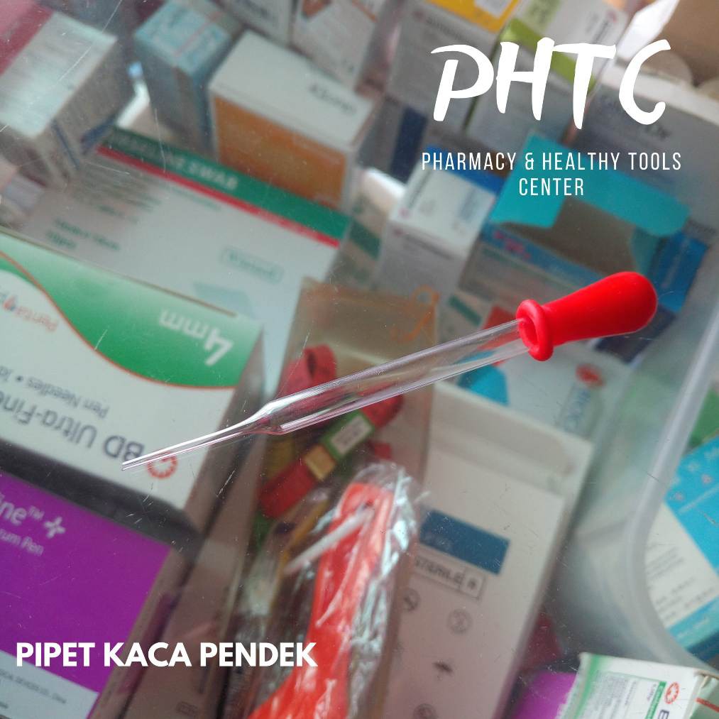 Pipet Tetes Kaca Pendek Kepala Merah