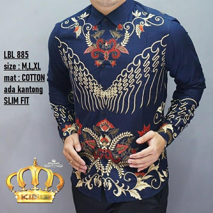 BAJU KOKO BATIK PRIA SLIM FIT MODERN LENGAN PANJANG ELEGANT CB349