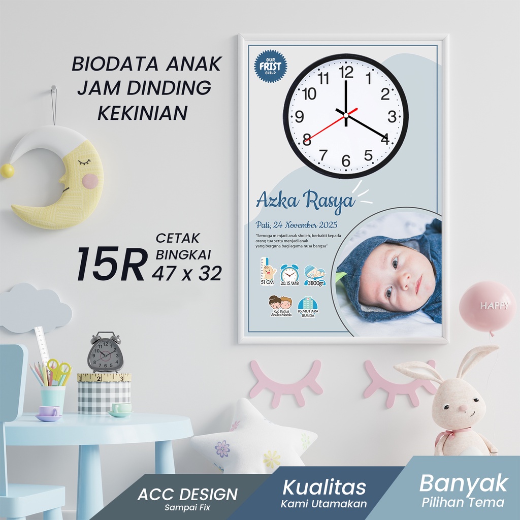 Biodata Bayi Cetak Bingkai Foto Anak Laki Laki Hiasan Dinding