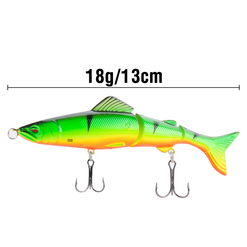 Plastic Bait relix nusantara Umpan Ikan Alat Pancing Heavy Sinking Minnow 13cm/18g Kail Pancing Alat Pancing Murah Umpan Mancing Umpan Mancing Multi-Section 3-Segment Umpan Pancing Buatan Umpan Pancing