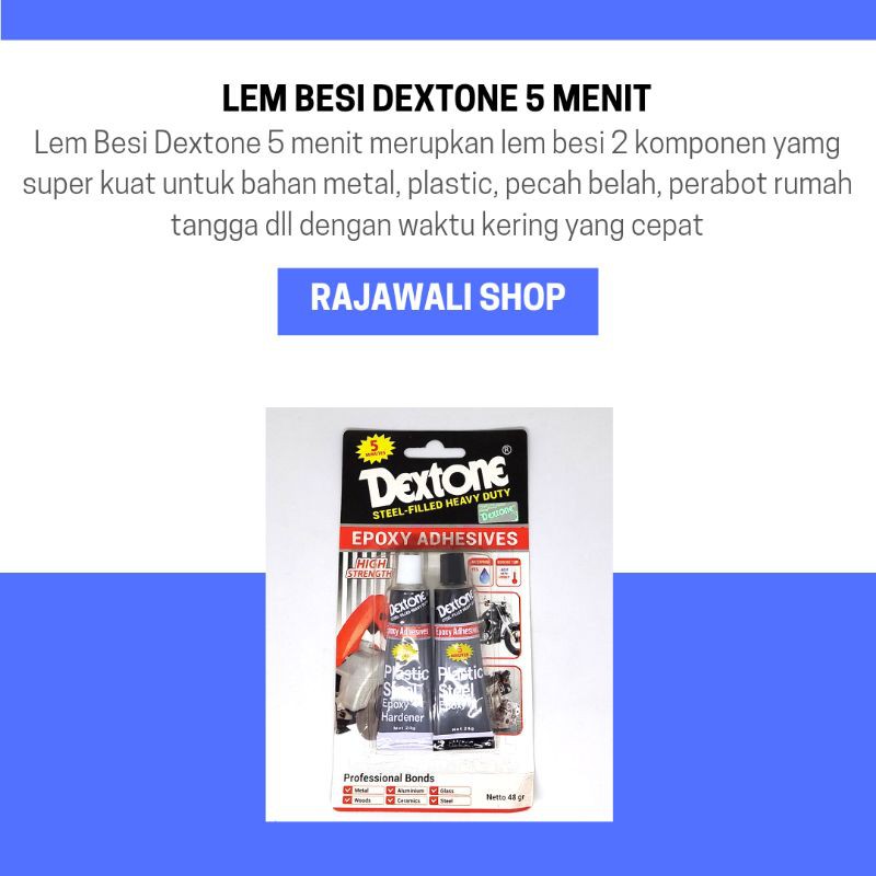 

LEM BESI DEXTONE 5 MINUTES / LEM SERBAGUNA (2 KOMPONEN) - ASLI!!
