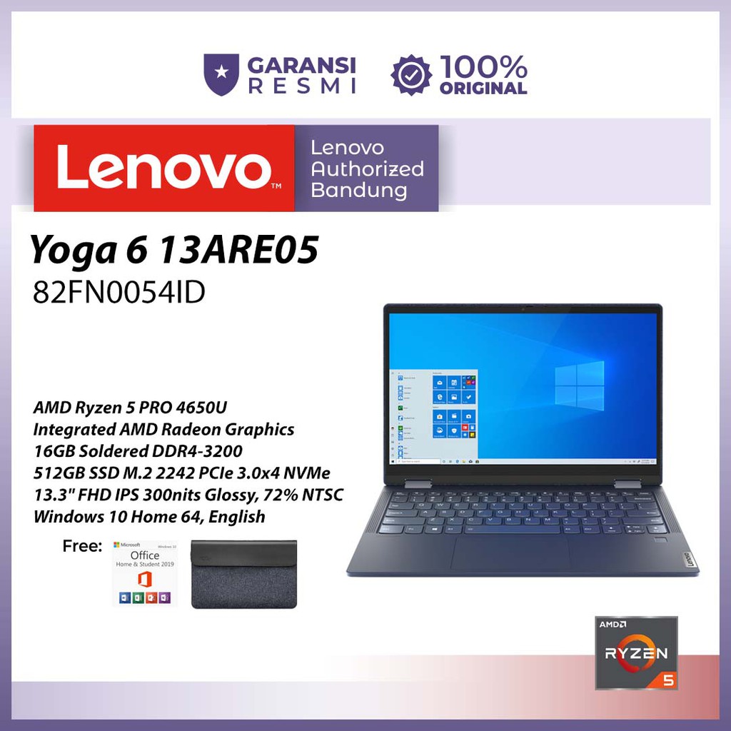 Lenovo Yoga 6 13ARE05 Ryzen 5 Pro 4650U 16Gb 512Gb Win10+Ohs 54Id