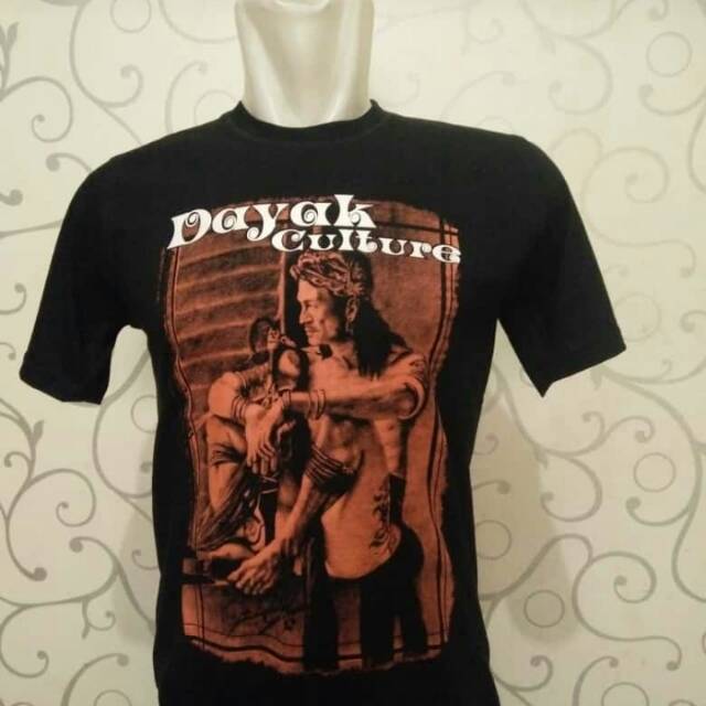 Baju kaos pria khas dayak motif dayak kalimantan