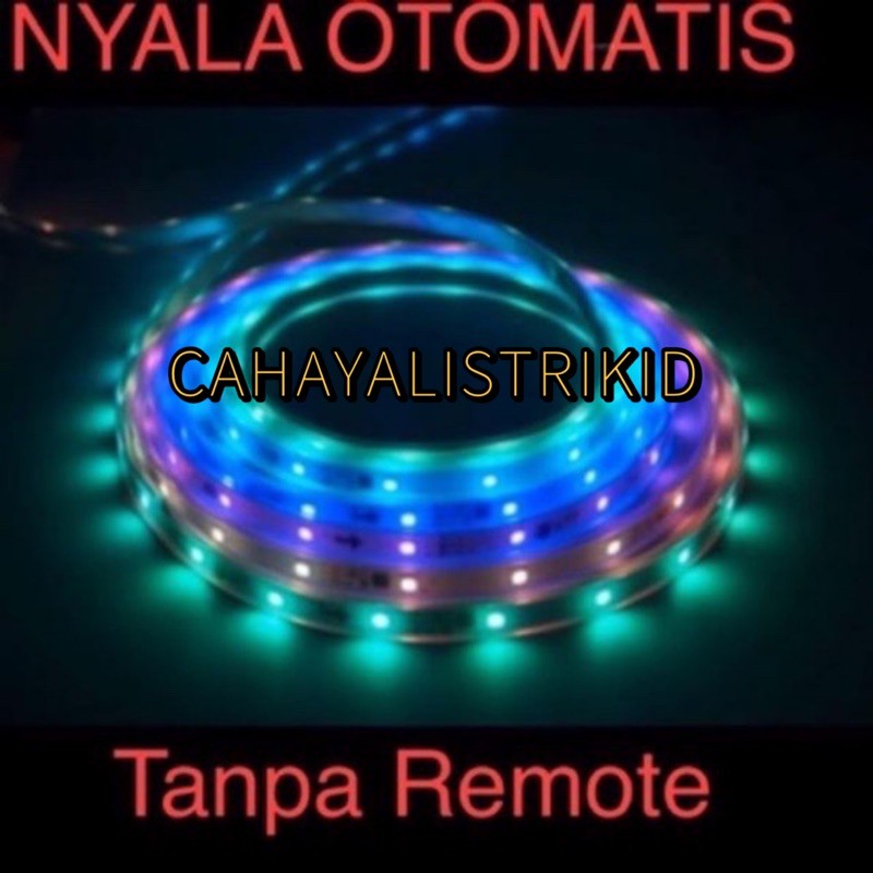 LAMPU STRIP RGB 5050 WARNA WARNI RUNNING NYALA OTOMATIS SET + ADAPTOR 4.5METER (TANPA REMOTE) TIKTOK