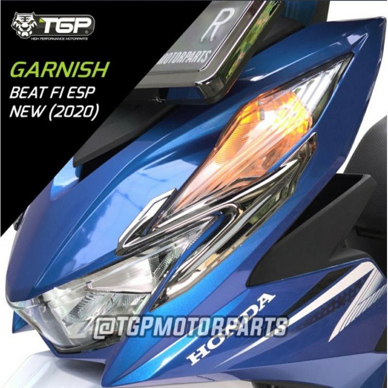 Garnish alis lampu depan honda beat TGP black chrome