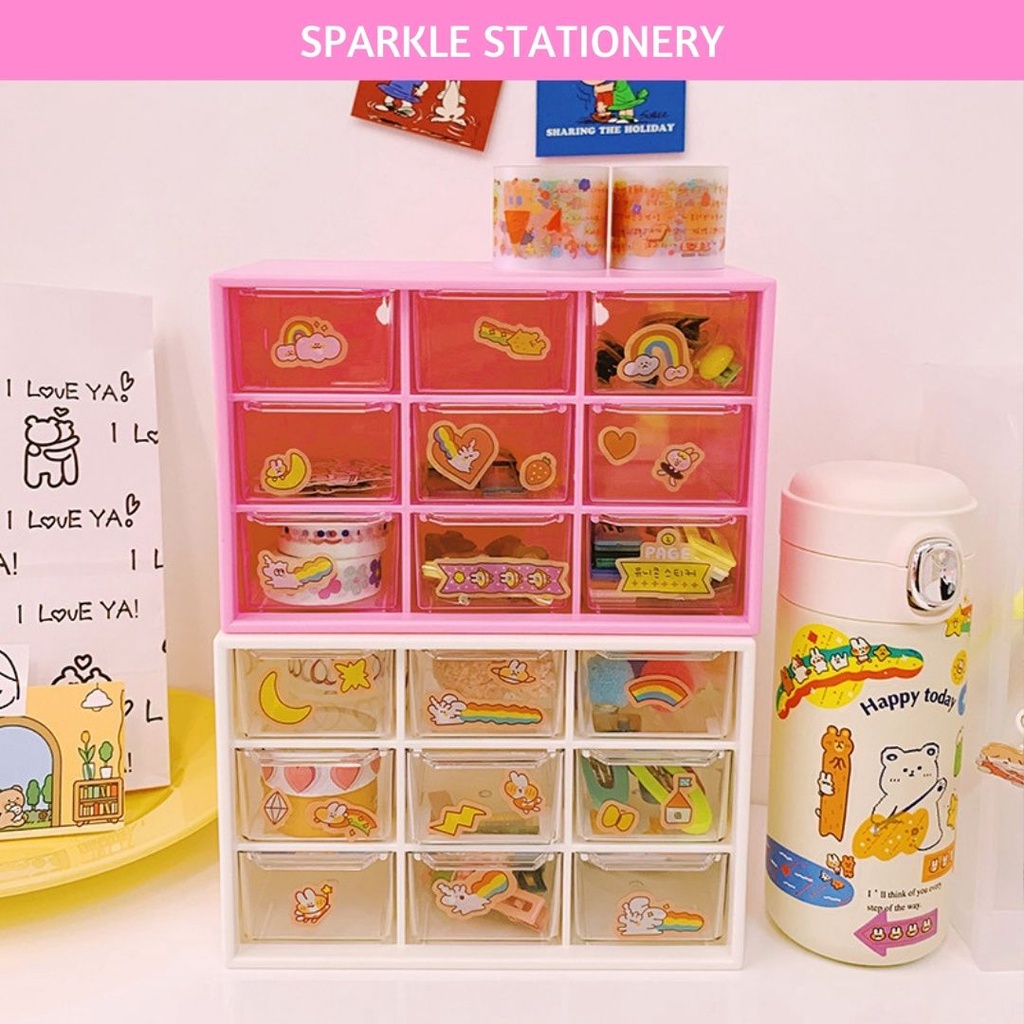 Storage Box Mini 9 Drawers Laci Kecil Multifungsi Ins Drawers COD Free Ongkir Box Multifungsi