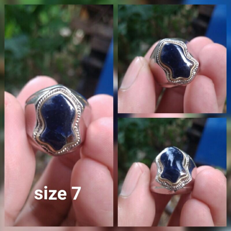 Cincin terompah ring terompah batu akik pirus pinglon birubiru