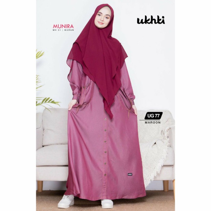 baju gamis wanita muslim dewasa soft jeans UG 77 ukhti - S