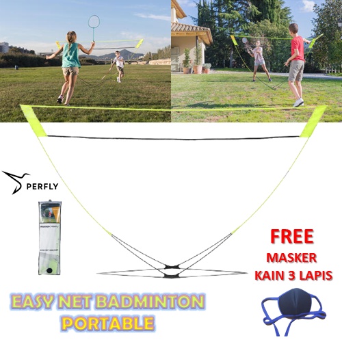 Jual NET JARING BADMINTON PORTABLE BADMINTON EASY NET DISCOVER YELLOW