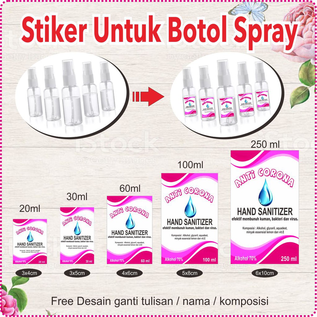 

Stiker HAND SANITIZER antiseptik untuk Botol 20ml 30ml 60ml 100ml 250 ml