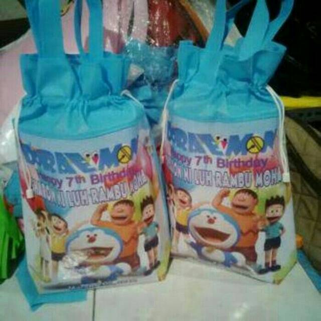 TAS TENTENG POUCHE FULL COLOR Souvenir Ulang Tahun / Ultah Anak-2