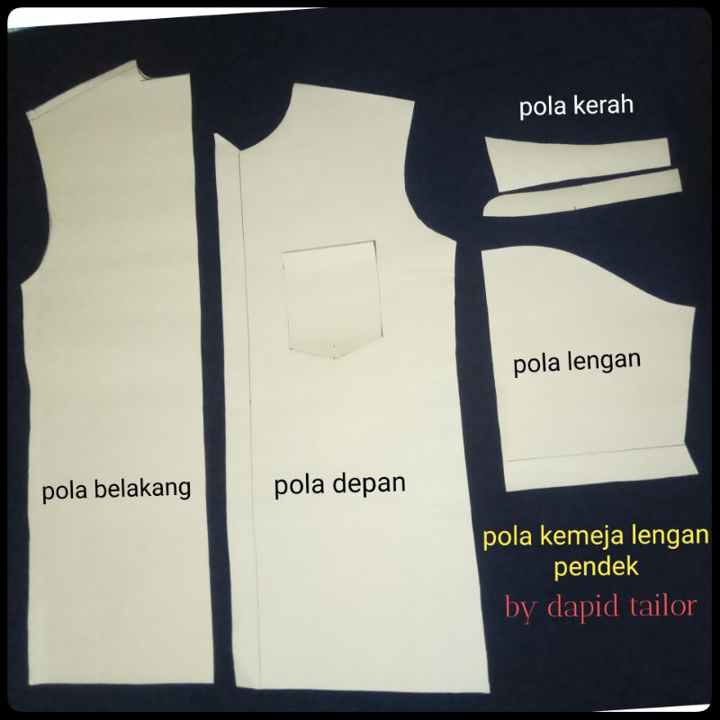 pola instan kemeja pria lengan pendek