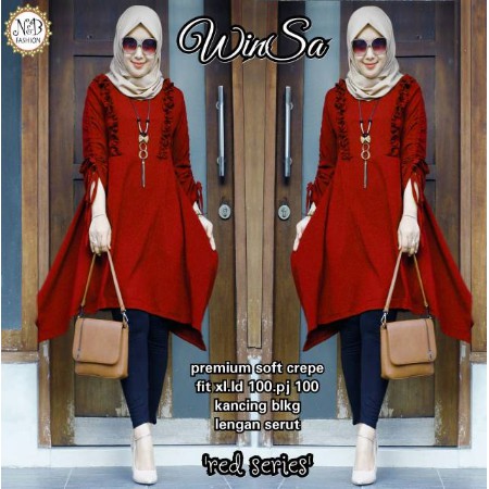 Ocha Tunik Atasan Muslimah Remaja Kekinian Baju Tunic Wanita Pakaian Muslim Lebaran 2020 Murah