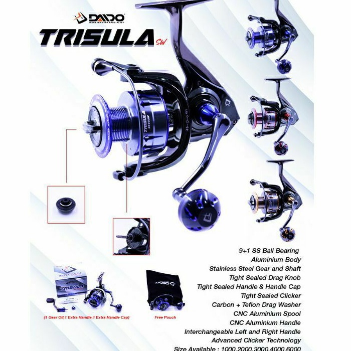 reel pancing daido trisula sw power handle murah laris semarang