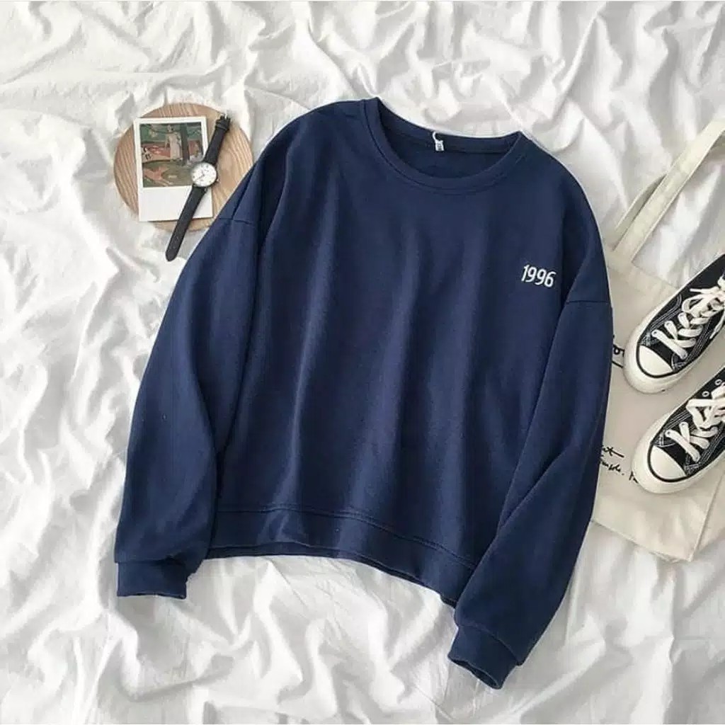 SWEATER UNISEX BORDIR 1996// ATASAN UNISEX KEREN//CREWNECK FLEECE TEBAL HALUS PREMIUM TERBARU,