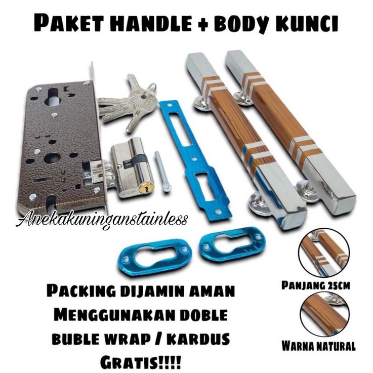 Handle Set Kunci / Gagang Pintu Rumah / Tarikan Pintu Panjang 25cm