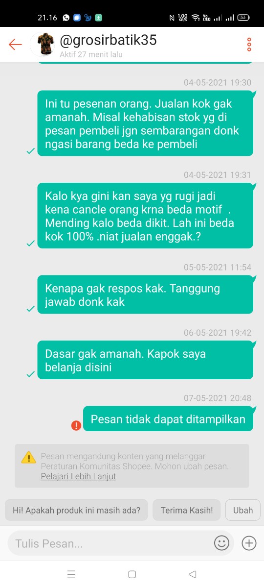 Pandawa Kemeja Batik Pria M.l.xl.xxl Lengan Pendek