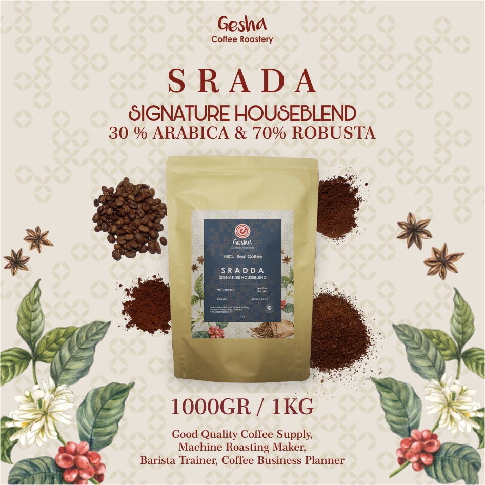 

SRADA - Kopi Houseblend - Espresso Based - 30%Arabica : 70%Robusta - 1Kg