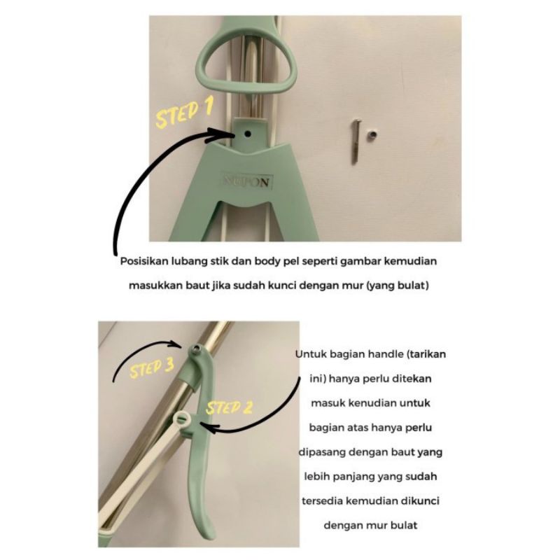 Pel Lantai Tarik Stainless Steel Pengepel Praktis Magic MOP NUPON