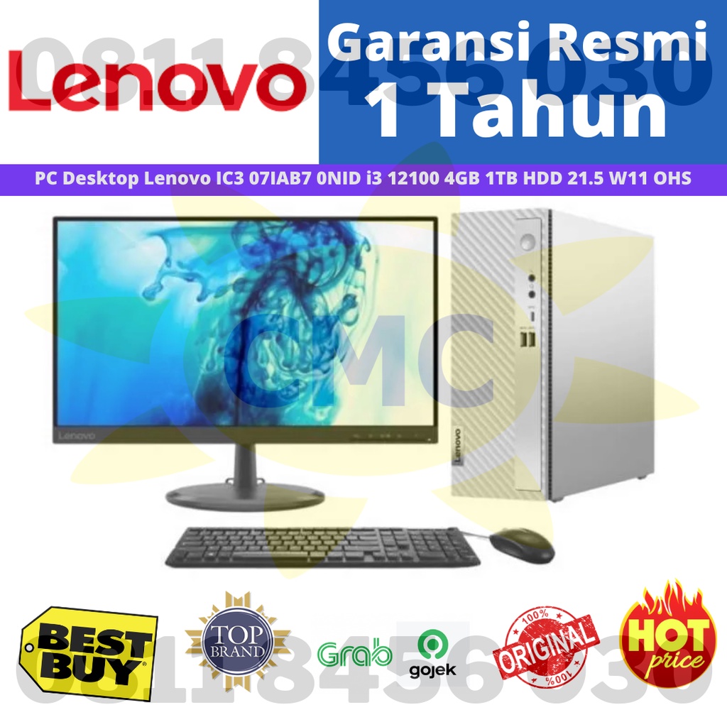 Lenovo IdeaCentre 3 07IAB7 0NID i3 12100 4GB 1TB HDD 21.5 WIN11 OHS