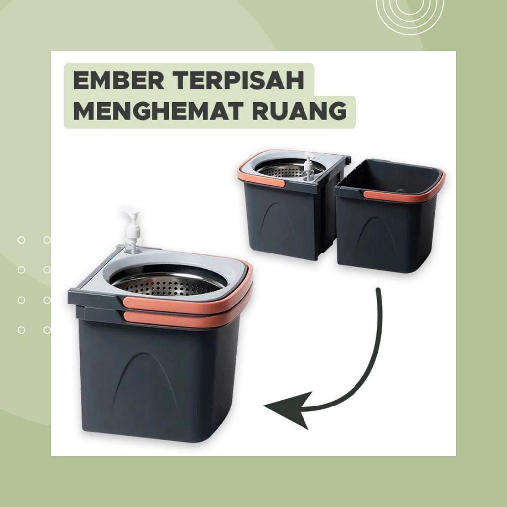 Goto Abigael Spin Ultra Mop Alat Pel Pelan Set Putar Pembersih Lantai