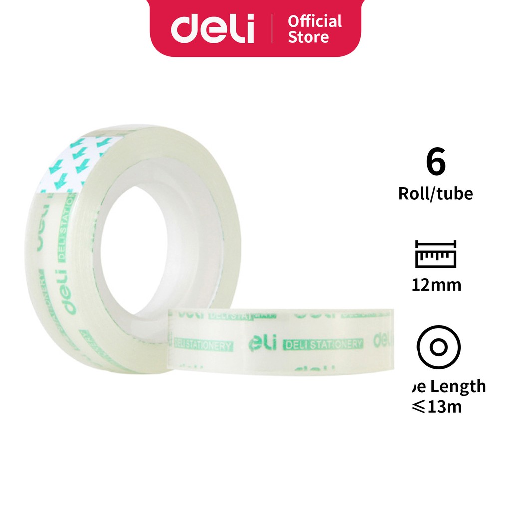 

Deli isolasi /cellotape untuk sekolah 8 mmx20y 12pcs/Rol 30000 30011