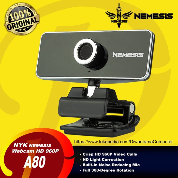 WebCam NYK Web Cam A80 960p Streaming Zoom built in Microphone Night Hawk Nemesis Gaming