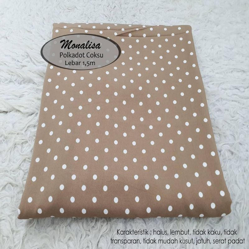 Kain Monalisa Motif Polkadot Coksu harga setengah meter