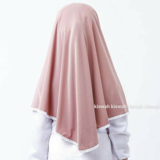 Jilbab Anak Kiswah Renda &quot;BAHAN KAOS TEBAL&quot;