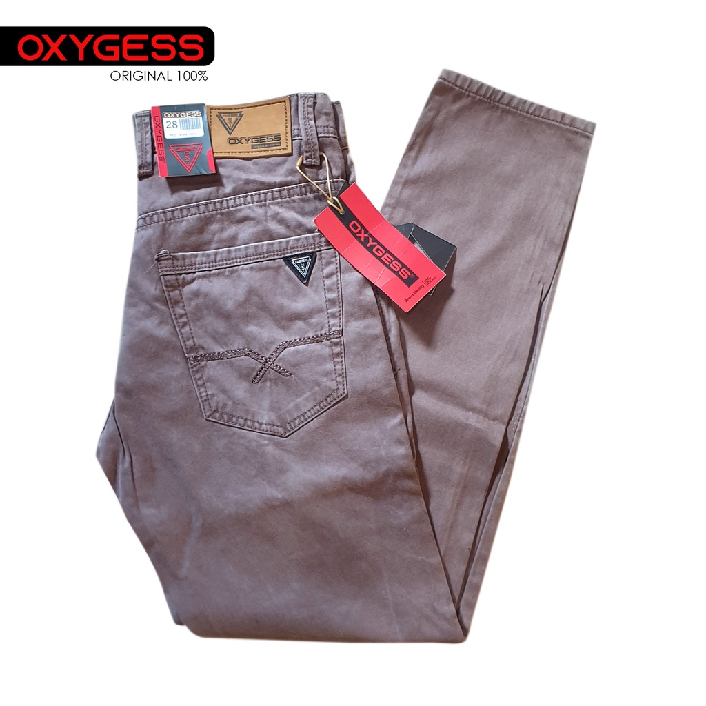 OXYGESS - Celana Kanvas panjang import reguler pria original non streach basic mall