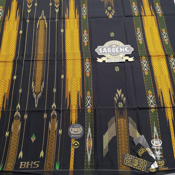 Sarung tenun BHS SIF Masterpiece Gold Sutera Mercerized Hitam