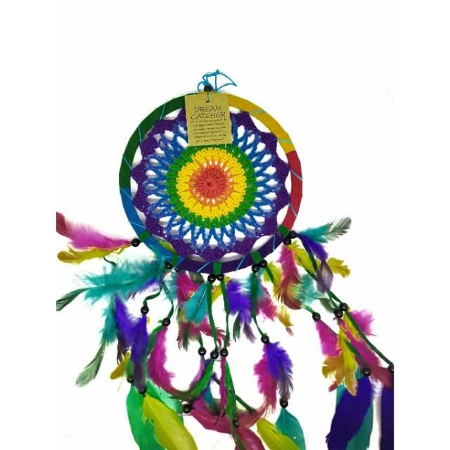 (BISA COD) Dream Catcher Rajut Rainbow Ukuran 18 cm Pajangan dan Hiasan Pintu - Dekorasi Rumah Murah