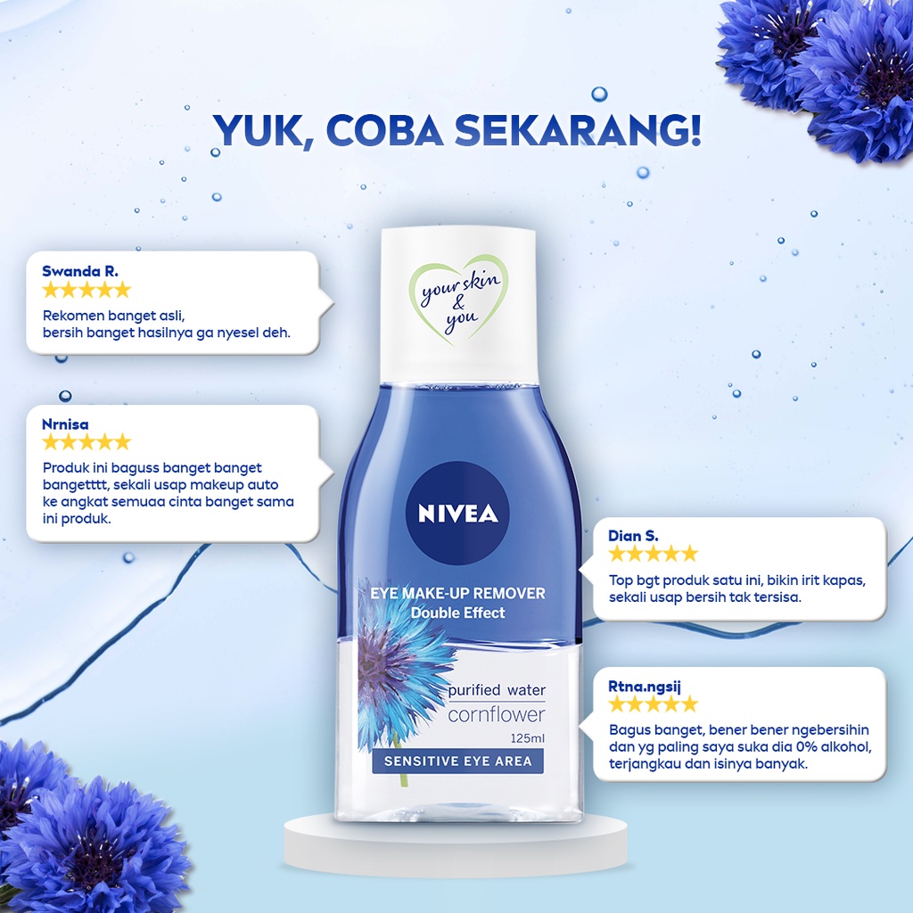 NIVEA Face Double Eye Make Up Remover 125 Ml - Twin Pack