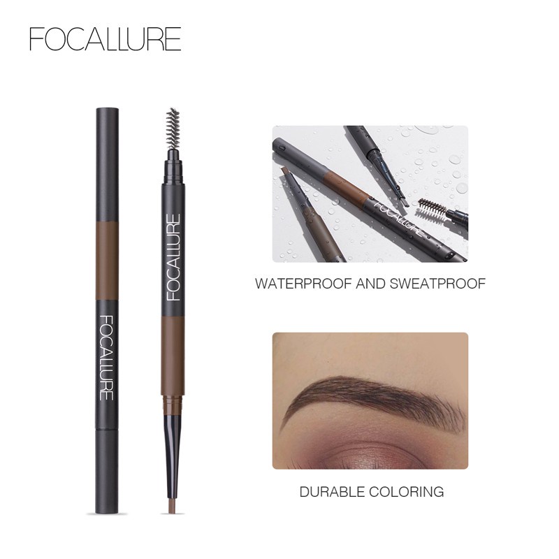 FOCALLURE 3 In 1 Auto Eyebrows Pen 24 Hours Long Lasting Eyebrow Pencil