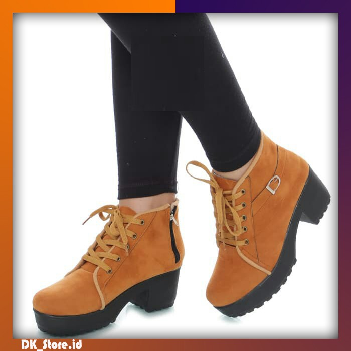 Sepatu Boots Heels Wanita / Boots Korea Wanita