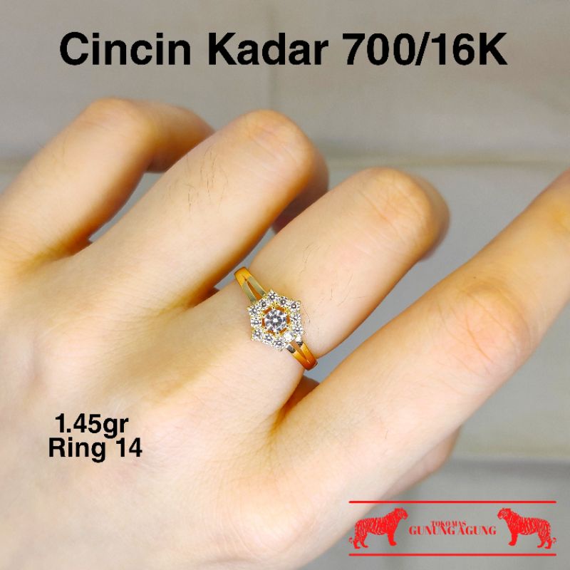 New Collection VIRAL Cincin Solitare All Time Favorite Emas Asli Kadar 700/16K Kado Pacar Anniversar