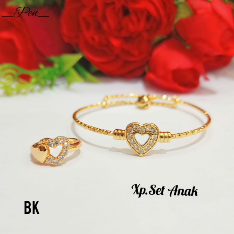 Gelang Anak Free Cincin permata varian warna Gold,tidak karat *COD*