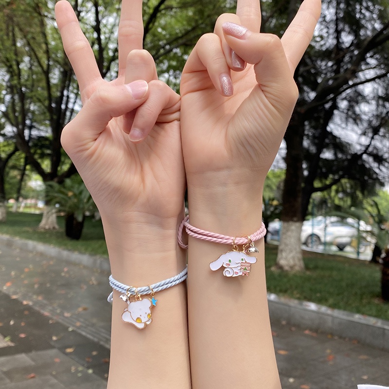 (2 pcs)kartun lucu gelang couple busana sederhana gaya Korea