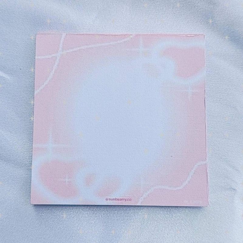 Memo pad by sunbearry.co custom memo pad bts snoppy aesthetic star scrabook-Pink heart gradient