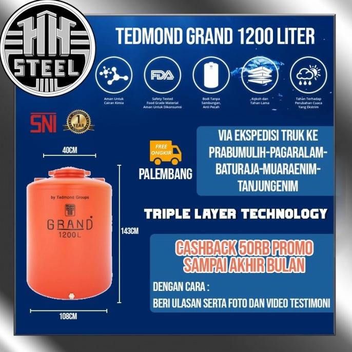 <<<<<] Tangki tanki Tandon Toren air Tedmon Tedmond Grand SNI 1200 Liter ORI