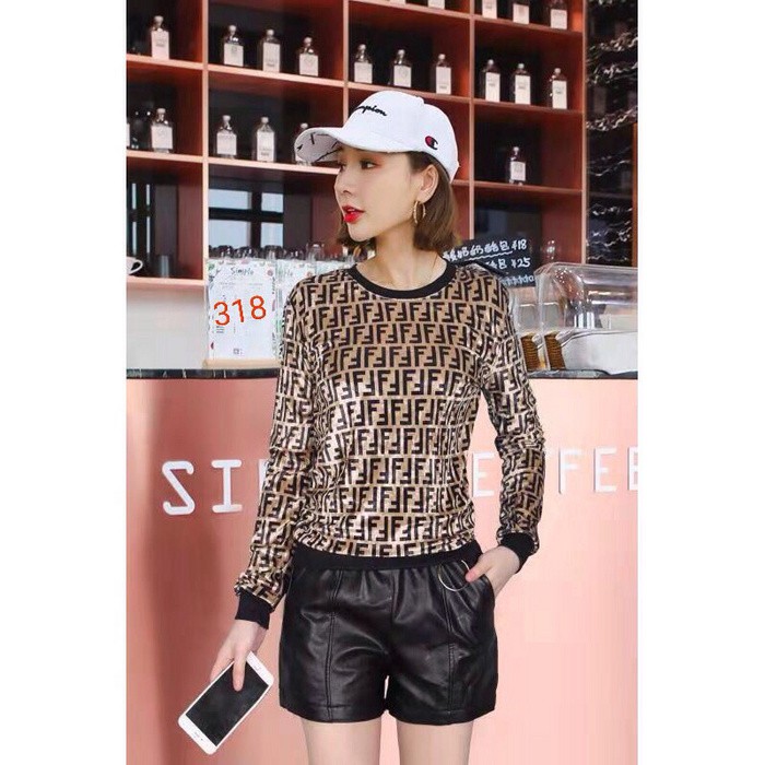 Kaos Bludru Fendi Kecil Baju Wanita Best Seller Shirt - 0520 MNF