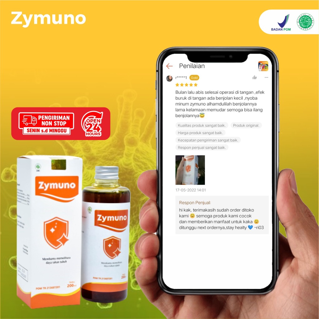 Paket 2 Botol Zymuno – Vitamin Herbal Tingkatkan Imun Tubuh Jaga Kesehatan Cegah Kanker Flu Demam Batuk Bantu Percepat Penyembuhan Penyakit