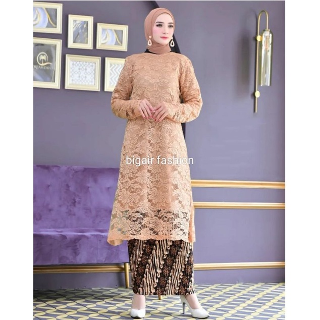 SETELAN KEBAYA TUNIK BRUKAT MODERN/KEBAYA BRUKAT PESTA/KEBAYA LAMARAN//KEBAYA WISUDA BY BA