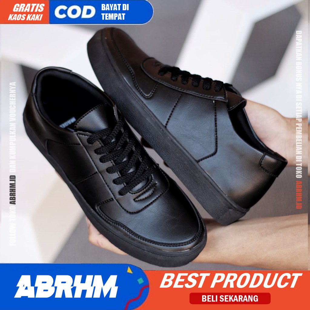 ABRHM X AUGUST Sepatu Kasual Pria Sepatu Pria Casual Sepatu Sneakers Kulit Syntetic Cowok/Cowo ORI Sepatu Kerja Kantor Semi Formal Kuliah Kondangan Gaya keren Kekinian Murah Terlaris