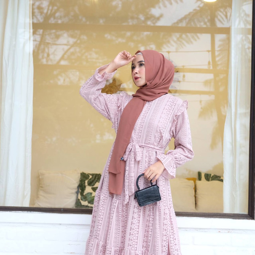 Maraya Brukat Dress Jumbo/Dress Brukat Jumbo Ld 110/Dress Jumbo/Gamis Brukat Jumbo/Dress Pesta Jumbo