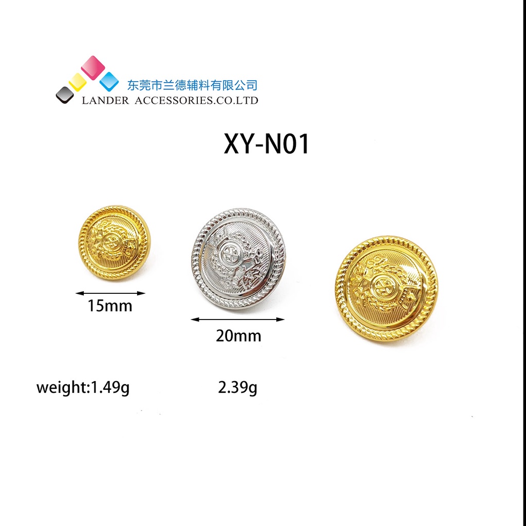 Lander kancing Metal / Metal Button / Kancing Fashion / XY-N01