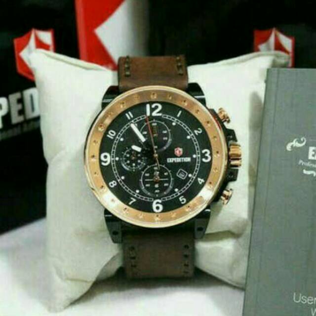 TERMURAH jam tangan pria expedition E6681M tali kulit
