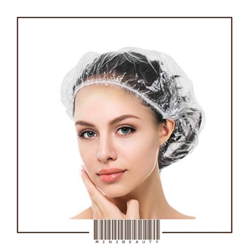 penutup rambut kepala plastik mandi pelindung cat rambut hair cap shower nurse cap transparan